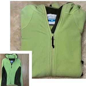Columbia Fleece Lime Green Hoodie Full Zip Jacket